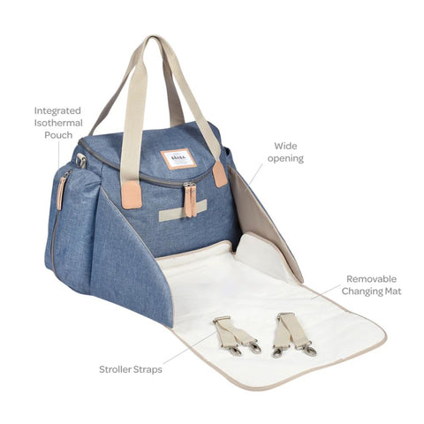 Sydney II Changing Baby Diaper Bag - Heather Blue